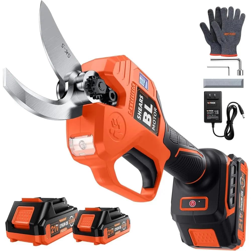 Electric pruning pots with 2 batteries, [diameter cut 1,6'''] Professional electric power supply, garden scissors for trees