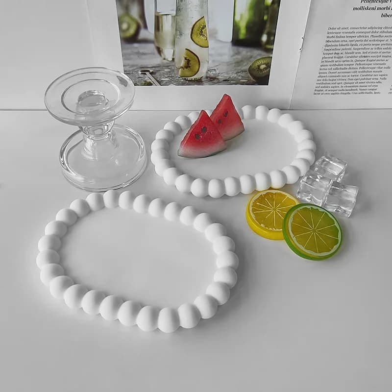 DIY Geometric Cloud Oval Form Twisted Plaster Coaster Silicone Mold Handmade Epoxy Resin Gypsum Storage Tray Mould