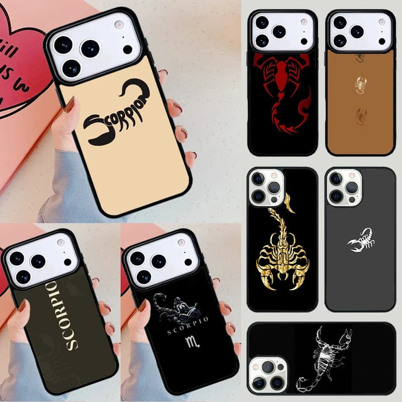 Cover per telefono con motivo Scorpione per Apple iPhone 17 Air 16E 15 14 Plus 13 12 11 Pro Max Mini