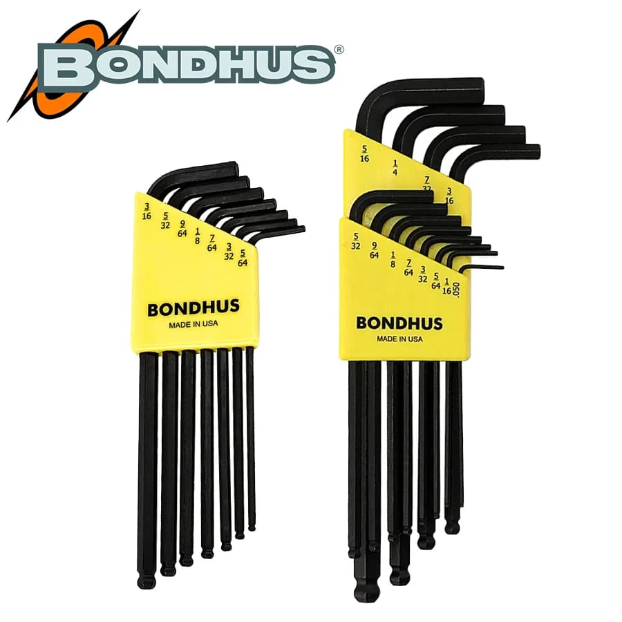 BONDHUS Set di chiavi esagonali con testa a sfera in pollici Chiavi a L Set di chiavi esagonali estese Strumento di riparazione 10932/10936/10937/10938/10945