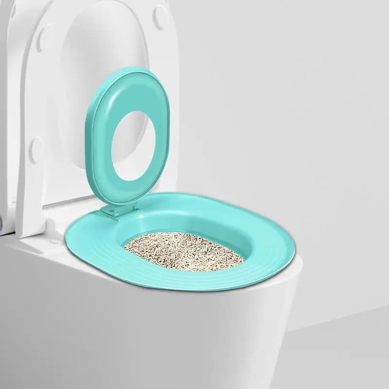 Vasino per addestramento alla toilette per gatti Sedile per insegnante per animali domestici Allenatore per toilette per gatti antiaderente a tenuta stagna per appartamento Bagno Casa