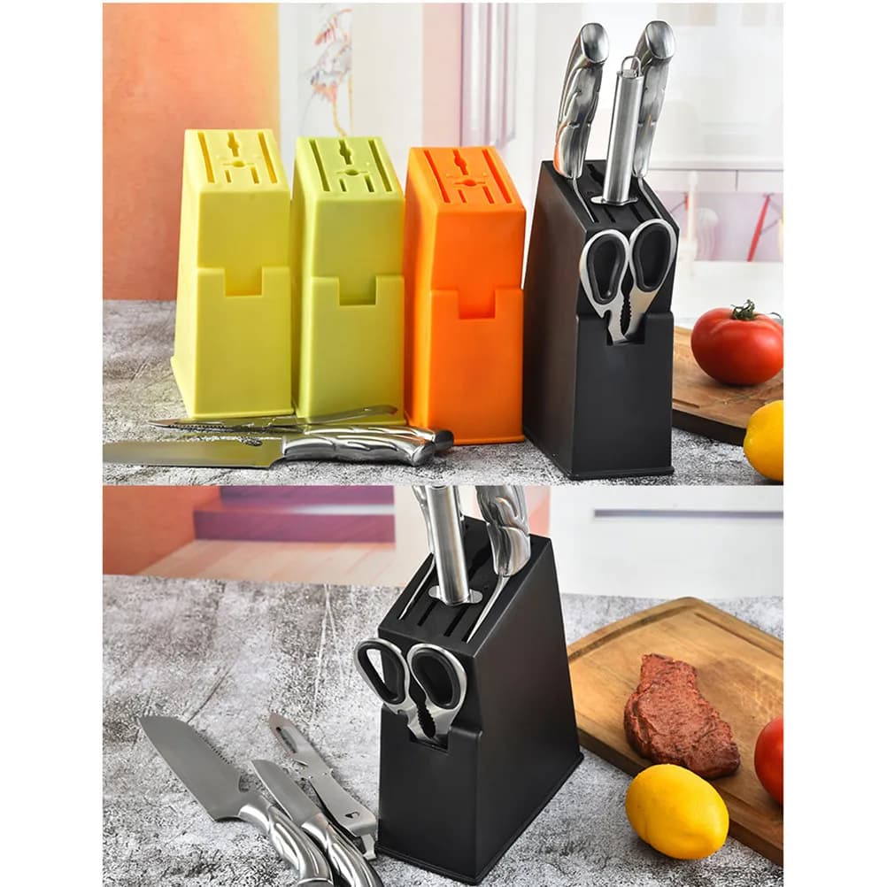 Universal Plastic Knife Holder, Black Cuisine Organizer, Potato Holder with Home Sculptures