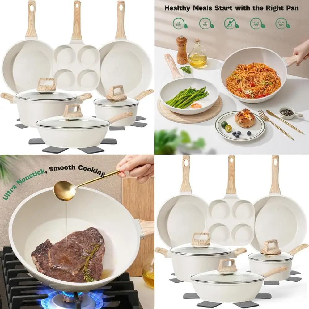 Set of 12 Pieces Induction Stickers, White Granite, Sicuri Kitchen Tools and Tasting Tools