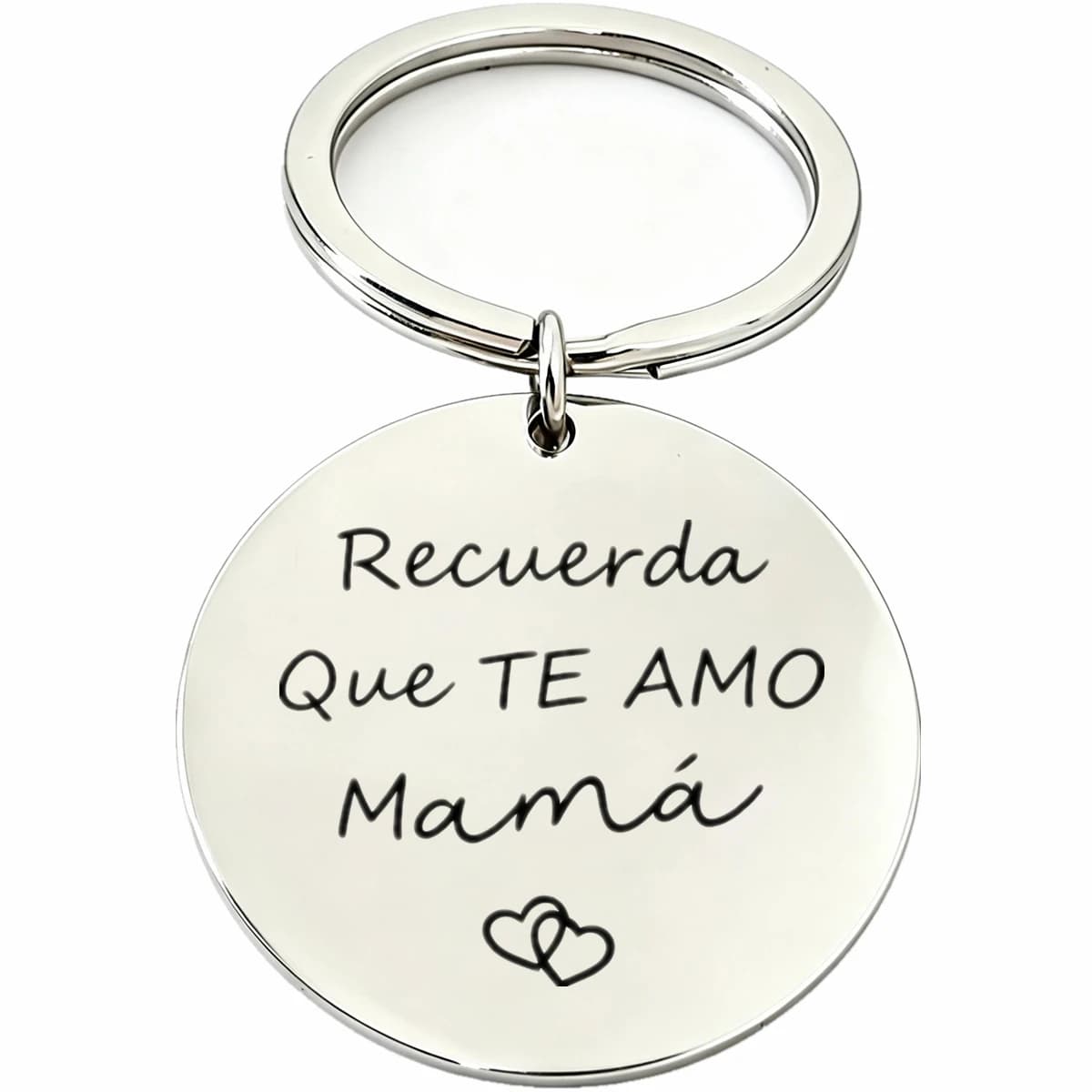 1Pc Stainless Steel Laser Engraved Keychain Spanish Recuerda Que Te Amo Mama Key Ring Mom Gift Mother's Day Present Car Keyring