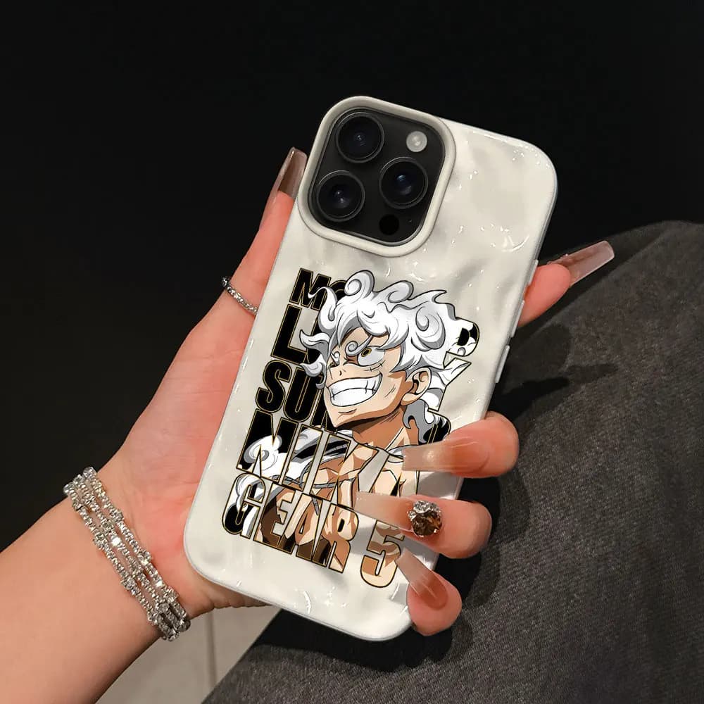CaseLumi L-Luffy Gear 5 Sun God Nika Custodia per iPhone 17 16 15 14 13 Pro Max Plus Air Antiurto Anti-caduta Protettiva