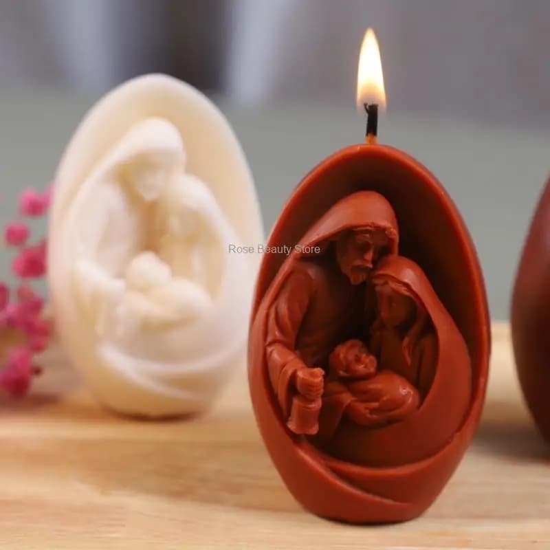 Jesus Birthday Candle Silicone Mold 3D Aromatherapy Candle Home Decoration Silicone Mold Christmas Decoration