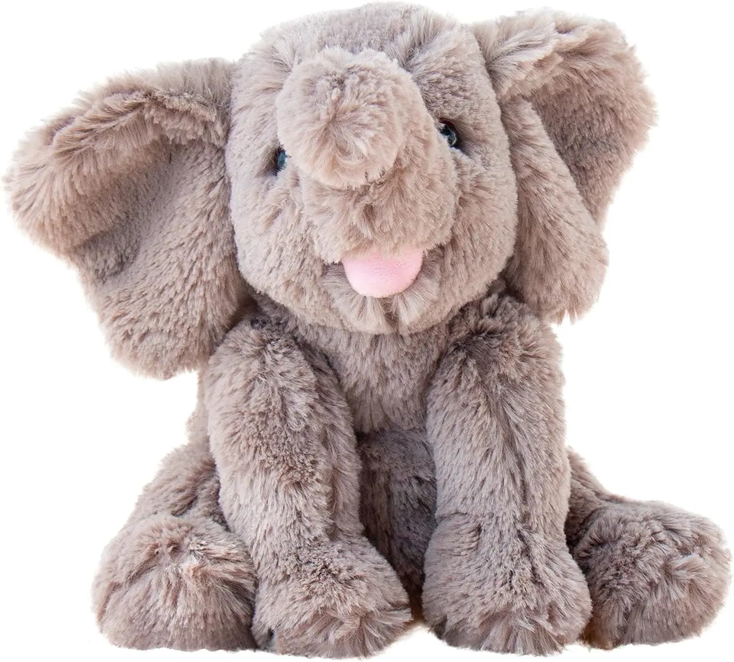 Adorabile peluche a forma di elefante, ultra morbido, per bambini e neonati, grigio, 9''