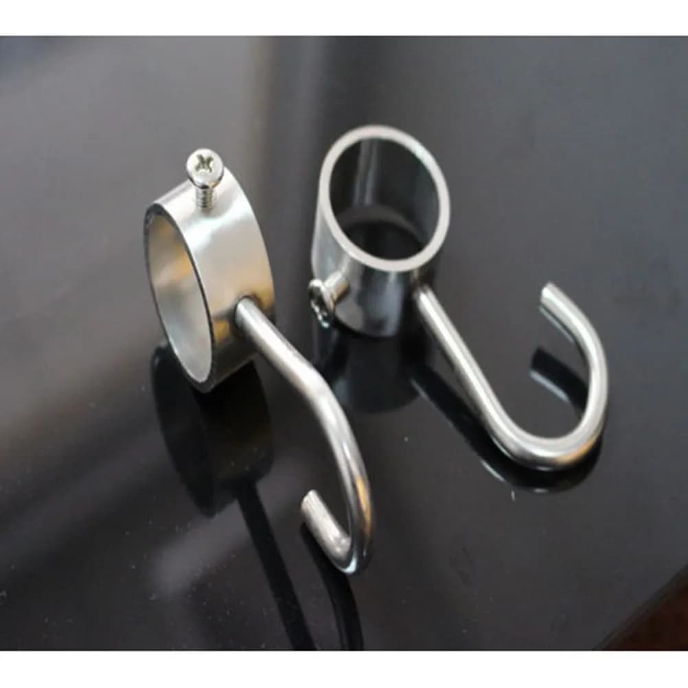 2 Pcs Hooks Bathroom Wall-mounted Coat Bathrobe Hanger Nickel Bendable Pipe Dressing Gown Heavy