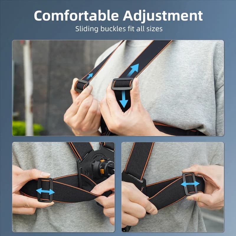 GROCE-Toracic Belt Support for Gopro Hero 12 11 9 8 7 Sling Support for ACTION 4 Accessories