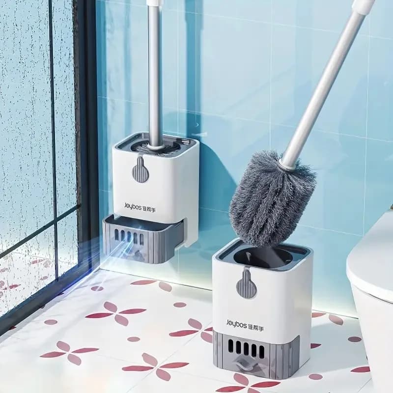 Set scopino per WC: manico lungo, da appendere o con supporto, supporto senza traccia. Mantieni le bagni degli ospiti impeccabili per le feste natalizie!