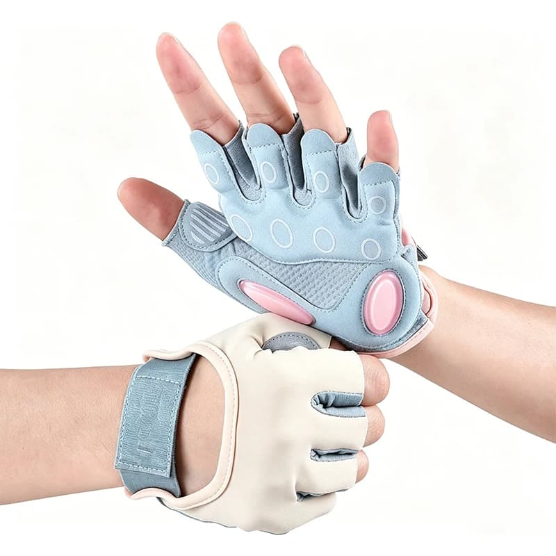 Top Quality Women's Half Finger Gym Gloves, Breathable Non-Slip Cushioned Palms for Weightlifting, Pull-ups & Fitness Training