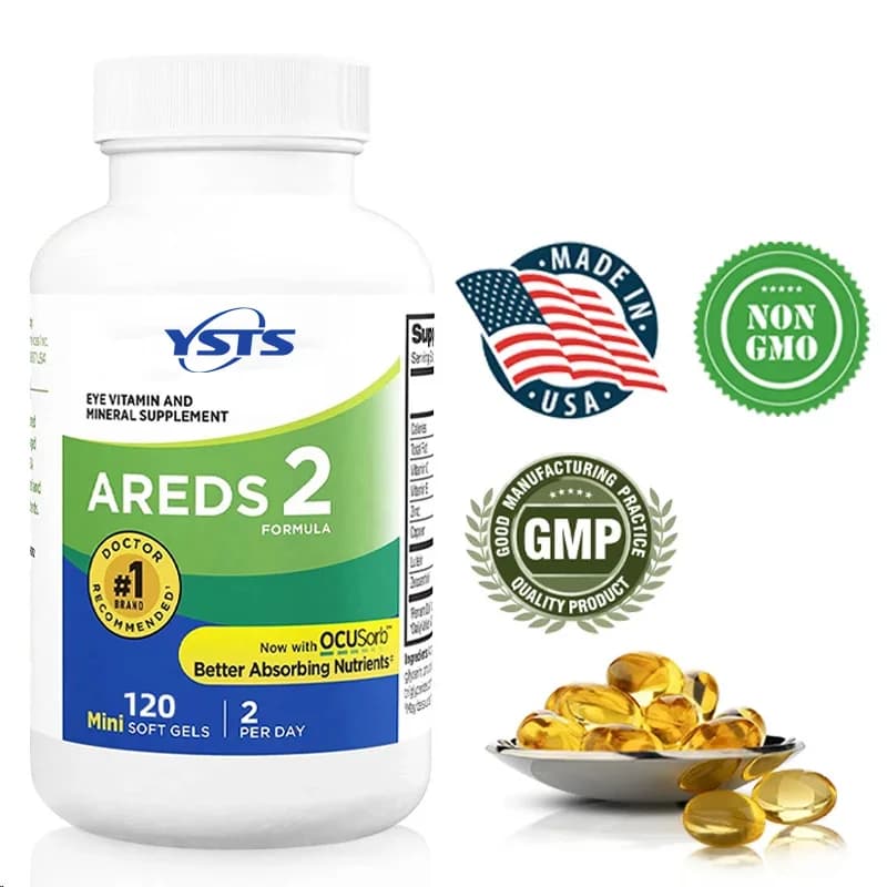 Integratore AREDS 2 - Vitamine e Minerali per la Vista, Miopia, Cura degli Occhi, Migliora l'Edema Oculare, Allevia la Fatica, Macula Sana