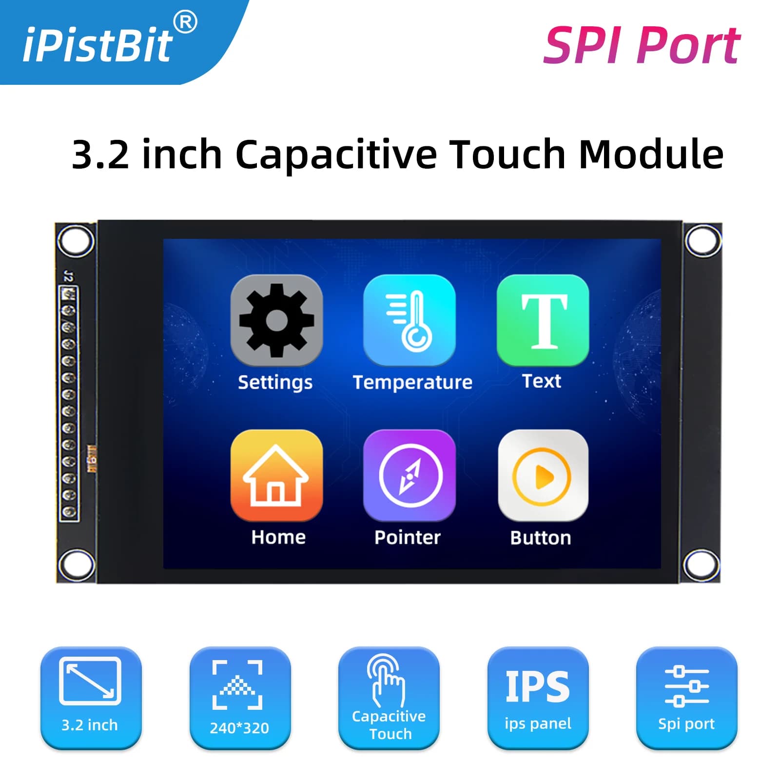 3.2 Inch LCD Screen TFT SPI Module IPS Colorful ILI9341 240*320 IPS for Esp32 and arduino