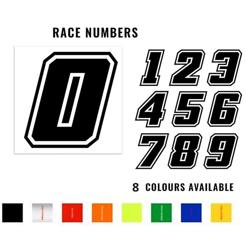 Cool Racing Number decal Die Cut Car Sticker Motor Bike Truck Laptop Helmet
