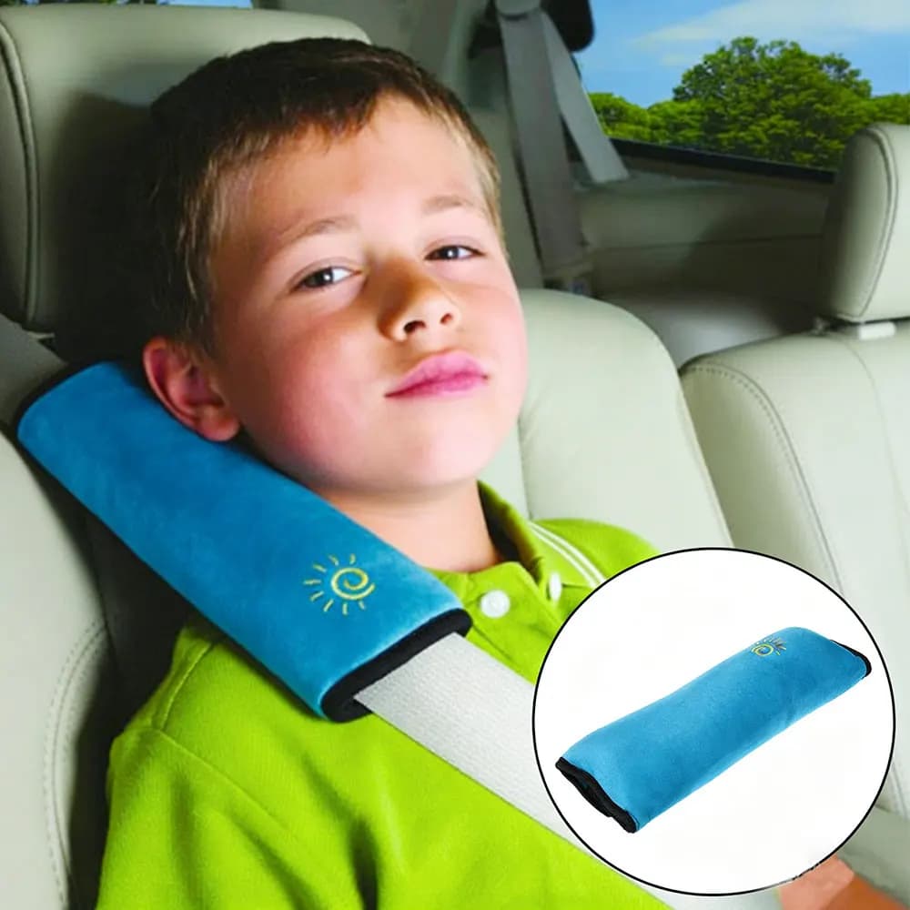 Cuscini per Cinture di Sicurezza Auto per Bambini, Supporto per Dormire in Viaggio, Regolatore di Cintura, Protezione Spalle in Peluche