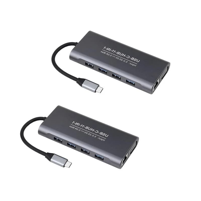 ABJG-USB 3.0 11-In-1 USB-C Hub Docking Station Multiport Adapter With 4K 30Hz HDMI Compatibility PD 100W Fast Charging Port