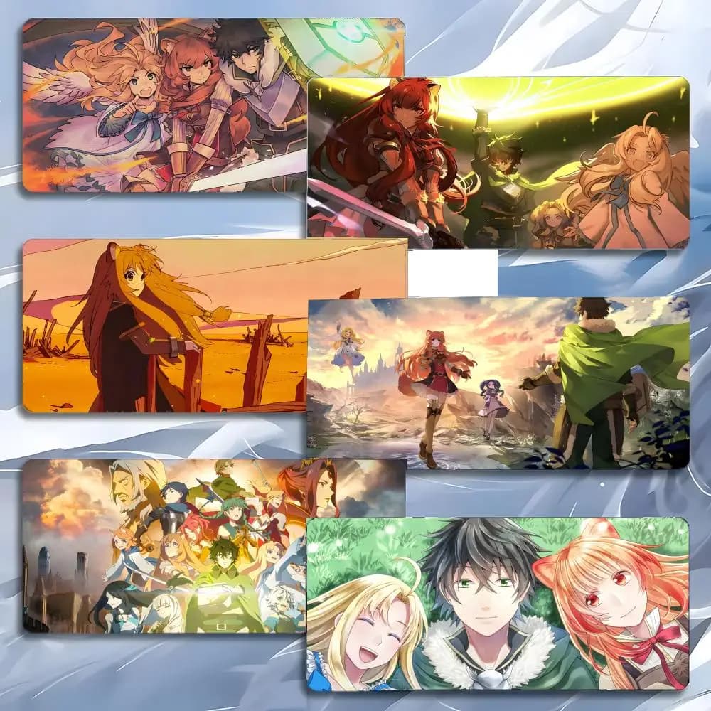 Tappetino per mouse anime adventure T-The Rising of the Shield Hero, tappetino per mouse grande da gioco con bordi rinforzati, tappetino da scrivania per PC