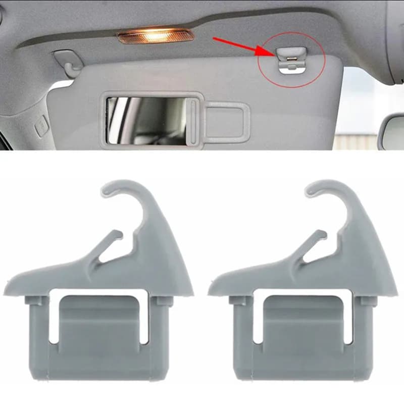2/4pcs For Mitsubishi Lancer ASX Lancer Evolution X Outlander Sport MR654343 Gray Sun Visor Hook Clip Bracket Hanger Car Parts
