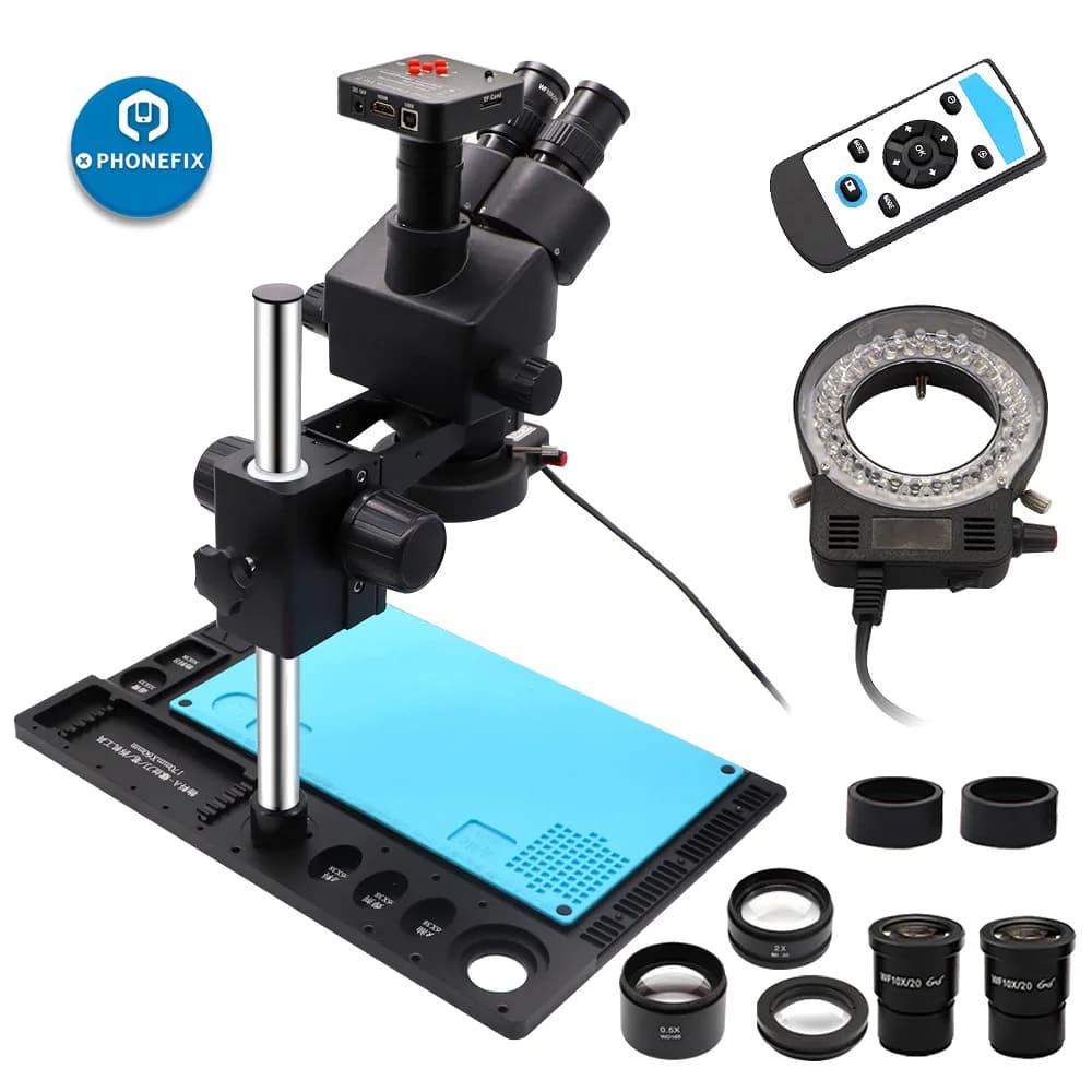 Microscopio 3,5X-90X, microscopio per la manutenzione del telefono cellulare, microscopio stereo per ispezione industriale