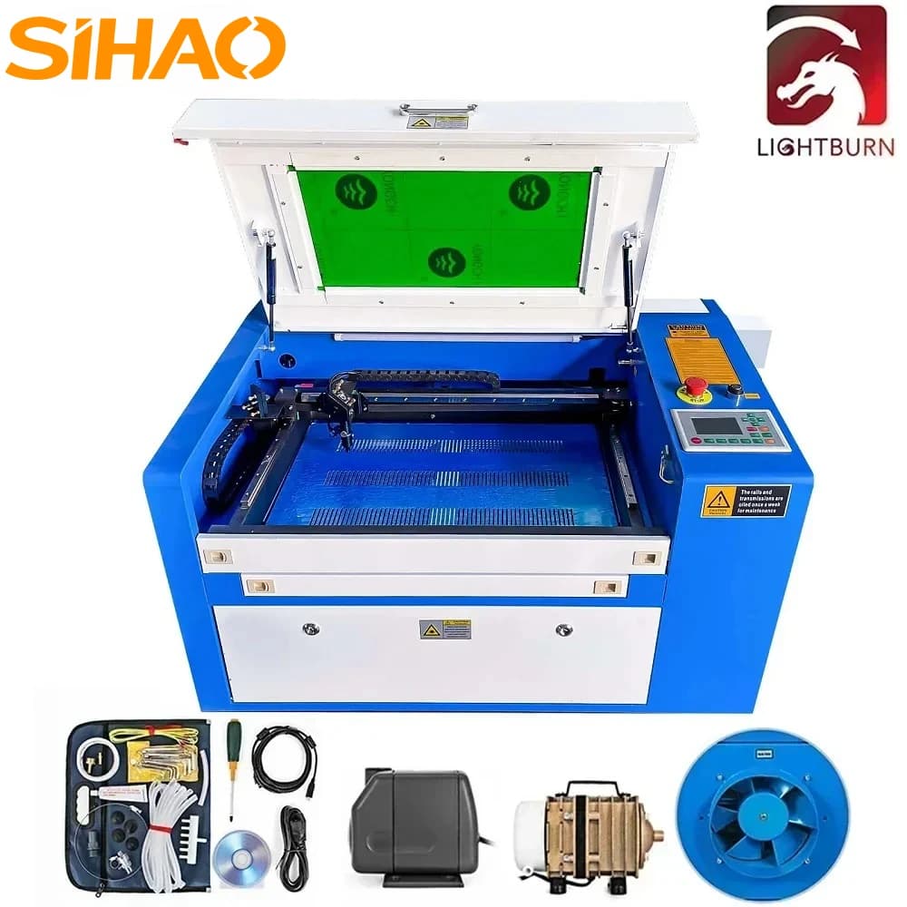 SIHAO RUIDA Laser Engraver CO2 50W Laser Engraving Machine with Accessory Lightburn Acrylic Fabric Wood Engraving Printing