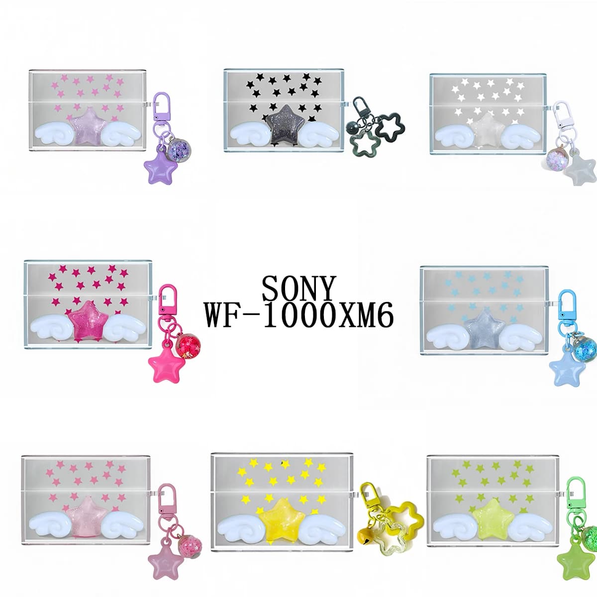 Star Wings Case For SONY WF-1000XM6 The Best Truly Wireless Noise Cancelling Earbuds Protective For SONY WF1000XM6 With Pendant