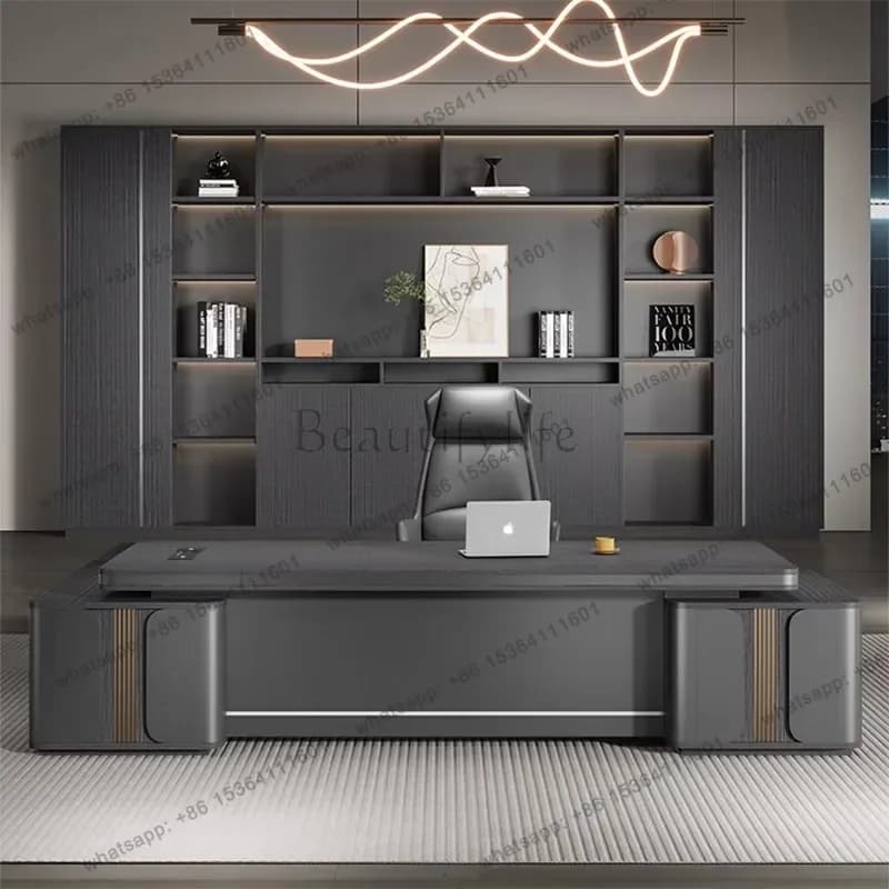 Organizzatore per Arredamento Casa, Scrivania Direzionale di Lusso a L, Scaffale Angolare di Design, Scrivania per Studio/Camera da Letto