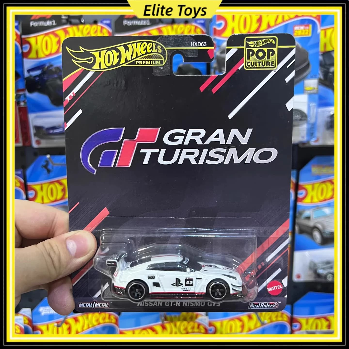 Hot Wheels Premium Pop Culture NISSAN GT-R NISMO GT3 Diecast Modello di auto Scala 1:64 Gran Turismo Veicolo da collezione in lega Giocattolo