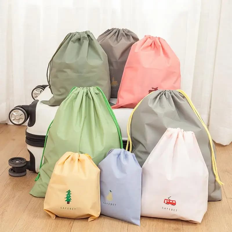 Borsa da Viaggio Impermeabile con Coulisse per Vestiti, Sacca Portaoggetti per Biancheria Intima, Calzini, Lavanderia, Organizer Portatile e Resistente