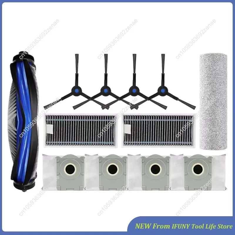 Replacement parts for vacuum robots compatible with Ecovacs X8 Pro Omni – Main side brushes, cleaning cloths, HEPA filters, dust collector bags accessories New