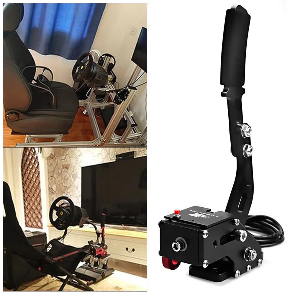 Freno a mano USB in alluminio per PS4, PS5, PC, tre colori, per giochi di corse auto con simulatore, compatibile con G29 in acciaio per PC Windows, senza accessori.