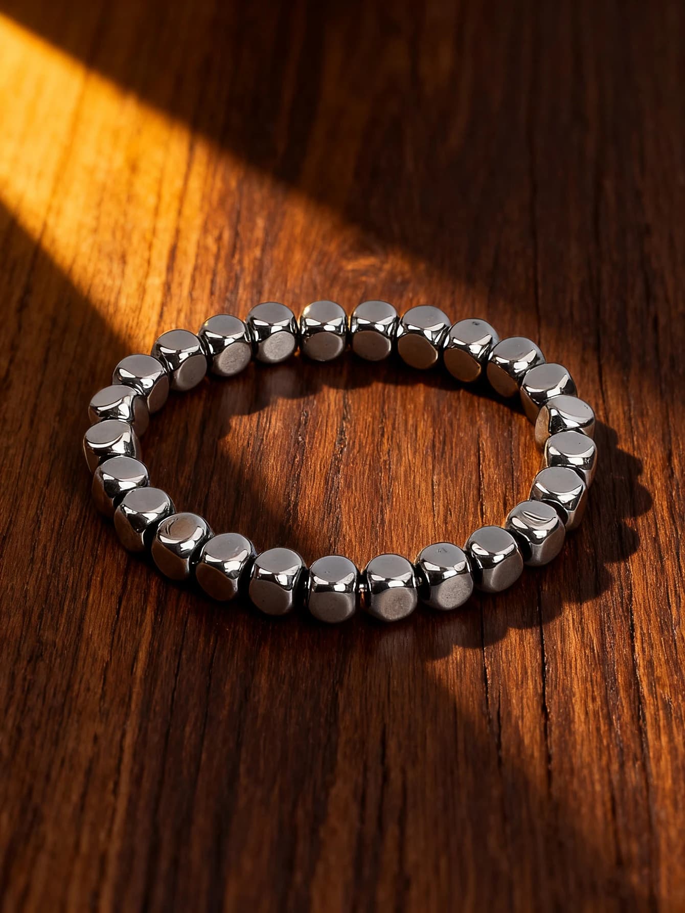 Bracciale da uomo con ciondolo in ematite, perline a cubo in pietra naturale, regolabile, nero, per vigore, forza, protezione e connessione alla terra, gioiello nuovo.