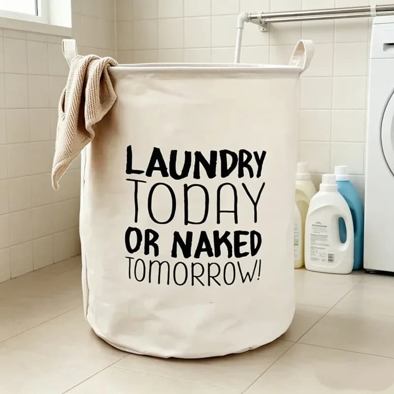 Ins Nordic Folding Laundry Basket Cotton Dirty Clothes Hamper Portable Storage Organizer For Bathroom And Household Daily Use