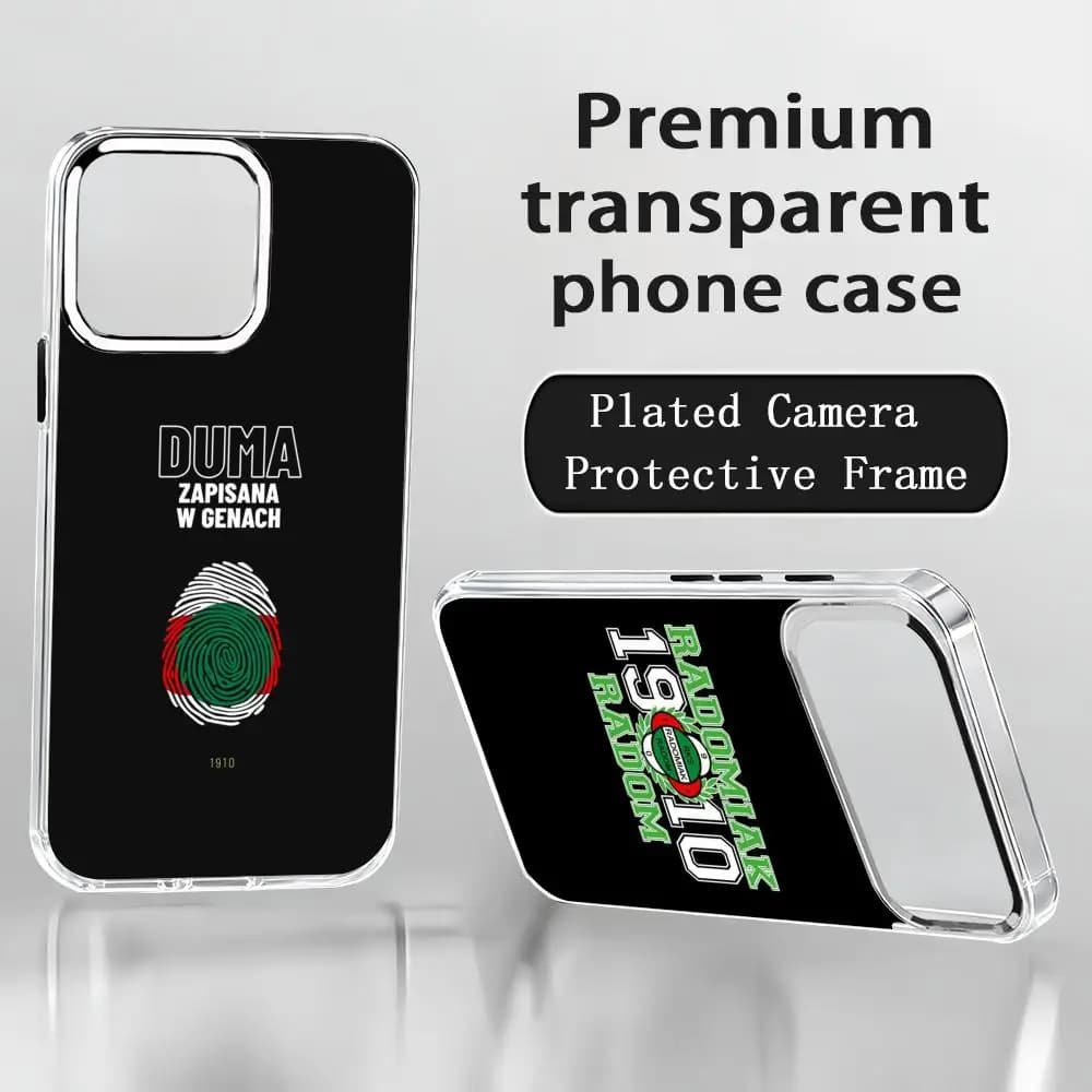 Israeli R-Radomiak R-Radom Phone Case For iPhone 17 air 16 15 14 13 12 11 Pro Max Plus Chrome Button Camera Ring Transparent