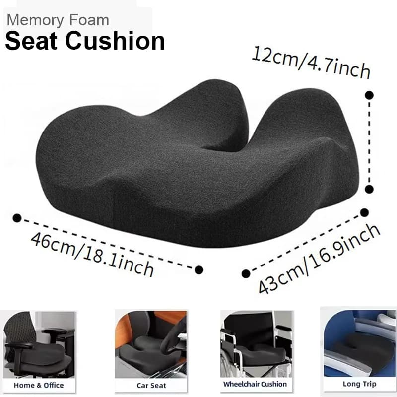 Cuscino del sedile in memory foam a forma di U per sedie da ufficio - Cuscino per sedia ergonomico resistente con copertura rimovibile, ideale per la parte inferiore dello schienale