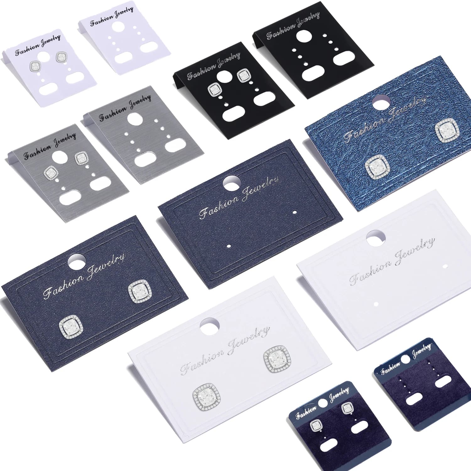 50/30 pz 3.5x3mm 5x3.5mm Orecchini Collane Gioielli Schede Espositive in plastica Prezzo al dettaglio Etichetta Etichetta Orecchino Stud Organizer Holder