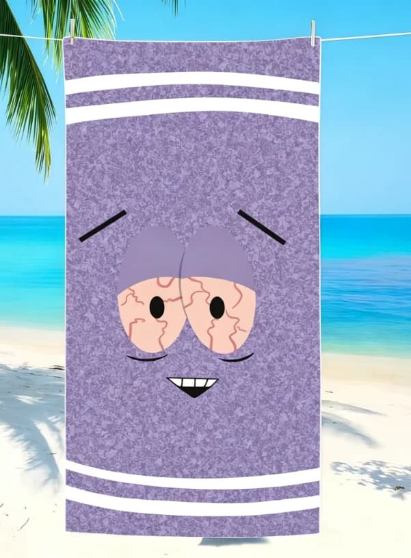 Accappatoio in tessuto divertente con stampa a fumetti, ad asciugatura rapida, leggero, portatile, per campeggio, piscina, viaggi