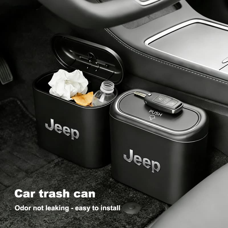 Scatola portaoggetti per bidone della spazzatura per auto Forniture per interni auto per Jeep Renegade Wagoneer Avenger Recon Wrangler JK Gladiator Compass Grand