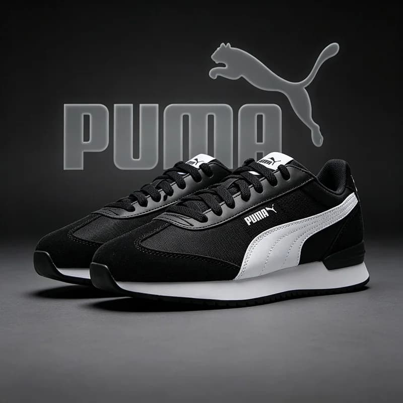 Puma men's and women's retro training white sneakers for casual and sports wear, providing comfortable shoes. 397149-01