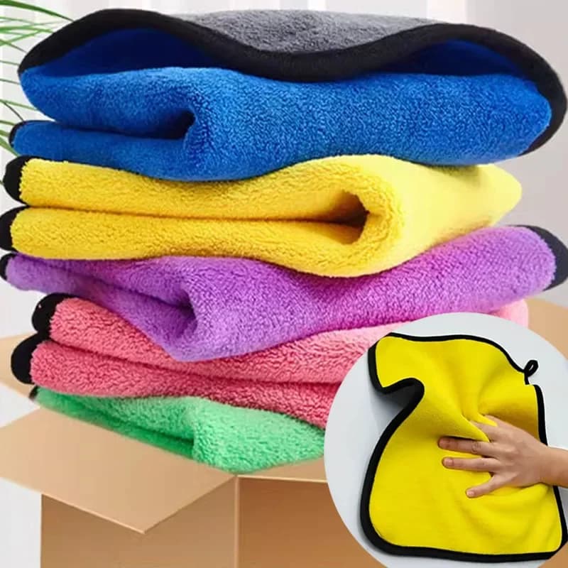 1/5pcs Addensare Auto Asciugamani di Pulizia In Microfibra Addensare Doppio Strato Morbido Panno di Asciugatura Asciugamano Cura Dell'auto Dettagli Asciugamano Lavaggio Stracci