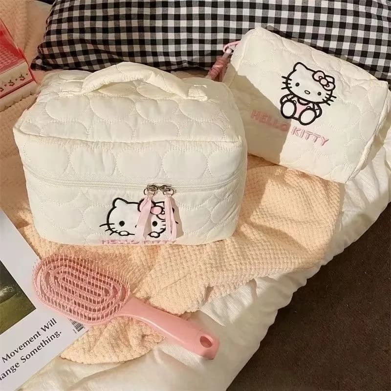 Hello Kitty portable cosmetic bag, cartoon character, large capacity portable cosmetic bag, travel gift for girls