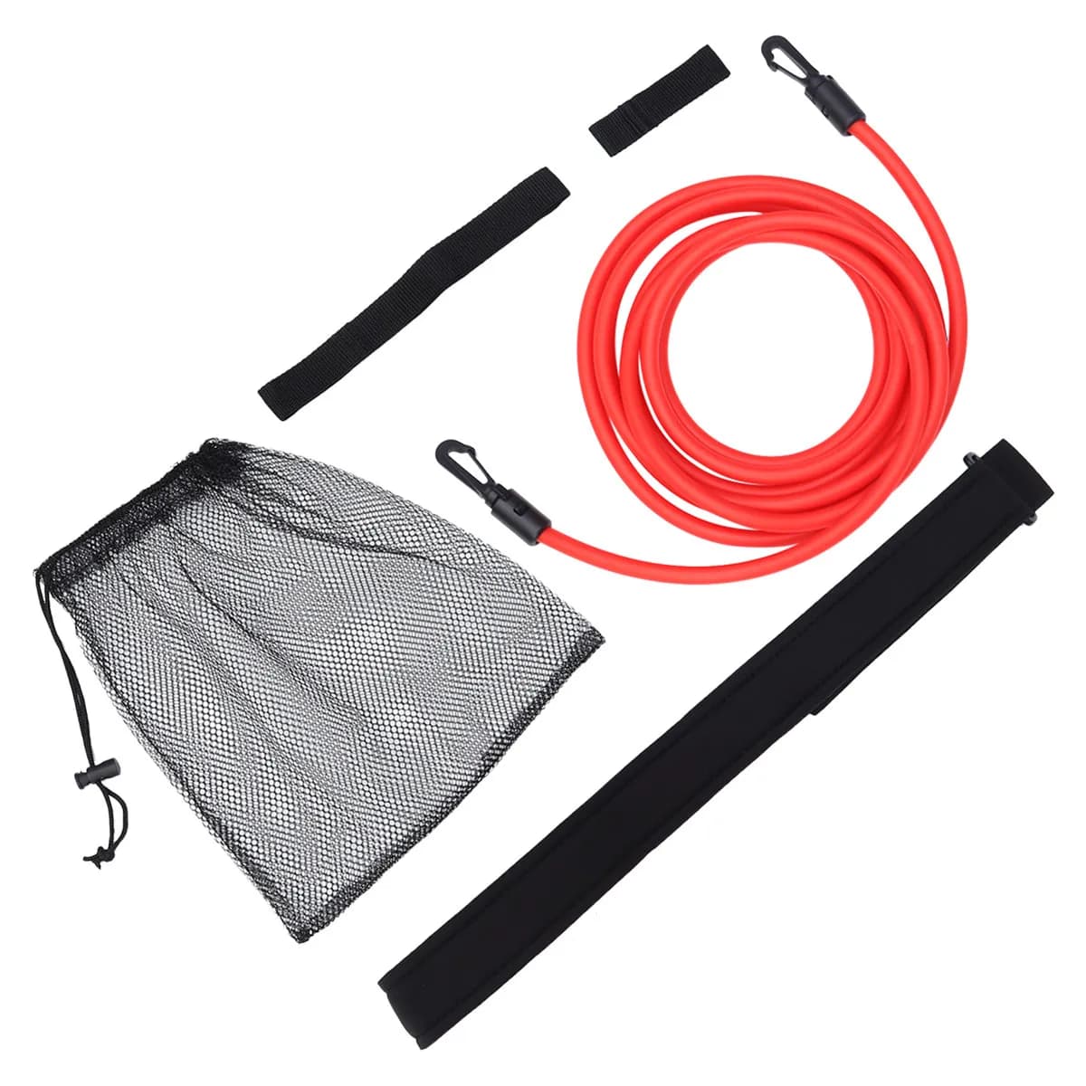 Set di 1 Fascia Elastica Rossa Regolabile per Allenamento di Resistenza in Piscina, per Potenziamento della Forza e della Resistenza
