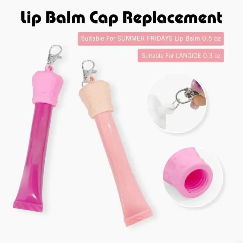Confezione da 6 portachiavi in ​​silicone per balsamo per labbra, clip sicurezza, porta cosmetici per chiavi borse