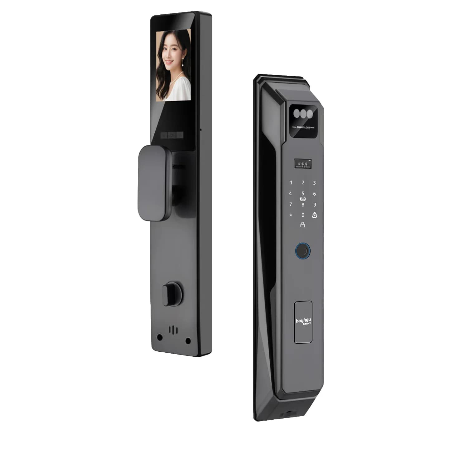 Serratura Intelligente TTlock con Riconoscimento Facciale, Impronta Digitale, Password e Carta, Maniglia Smart per Porte in Legno e Acciaio