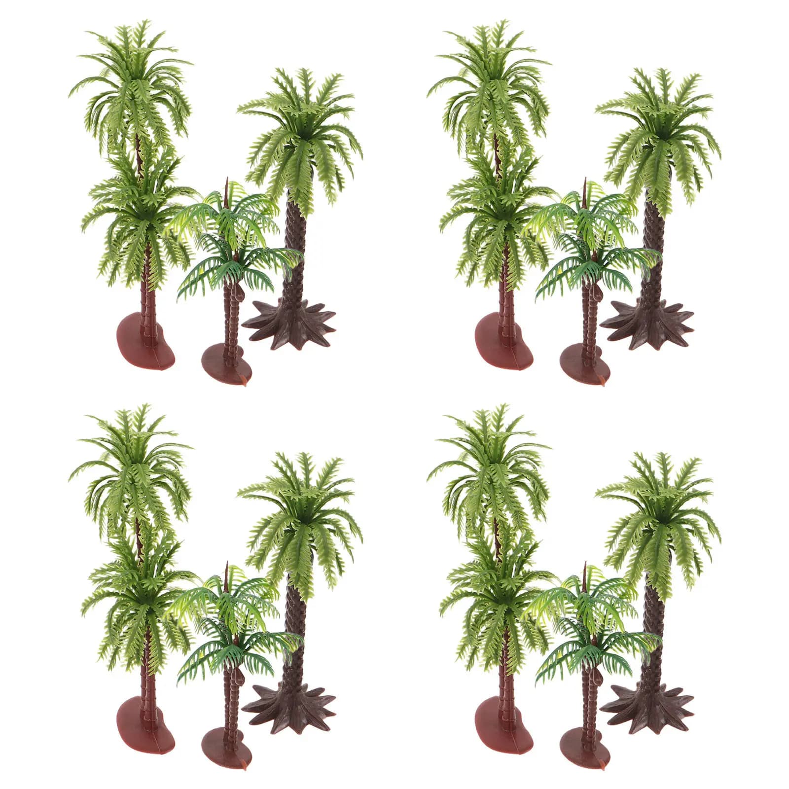 12 Artificial Cock Palm Pieces in Miniature, Micro Landscape, Mini Trees, Sand Table Decoration, Mini Vegetal Accessories
