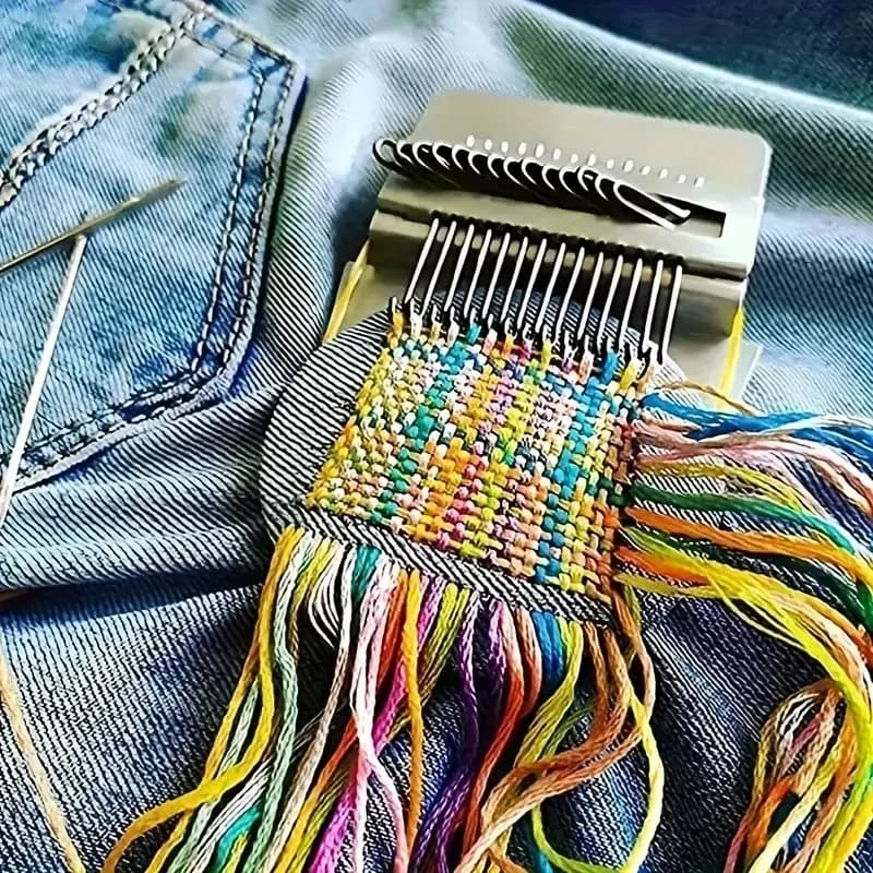 Small Loom Wood Loom Weaving Frame Mending DIY Small Frame Textile Tools for Clothes and Jeans Knitting Weave Mending Tools
