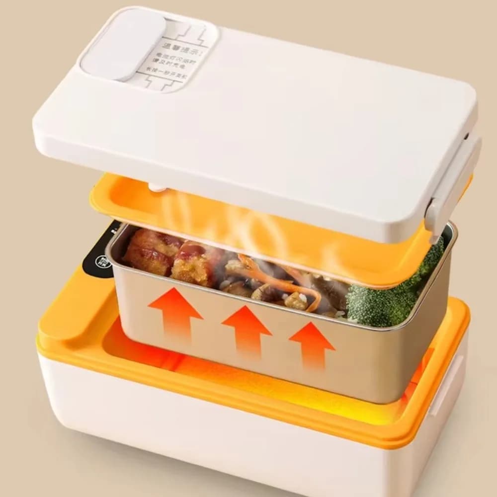 Lunch Box riscaldante wireless personalizzabile realizzato in acciaio inossidabile 304 a prova di perdite e silenzioso, adatto per uffici e automobili