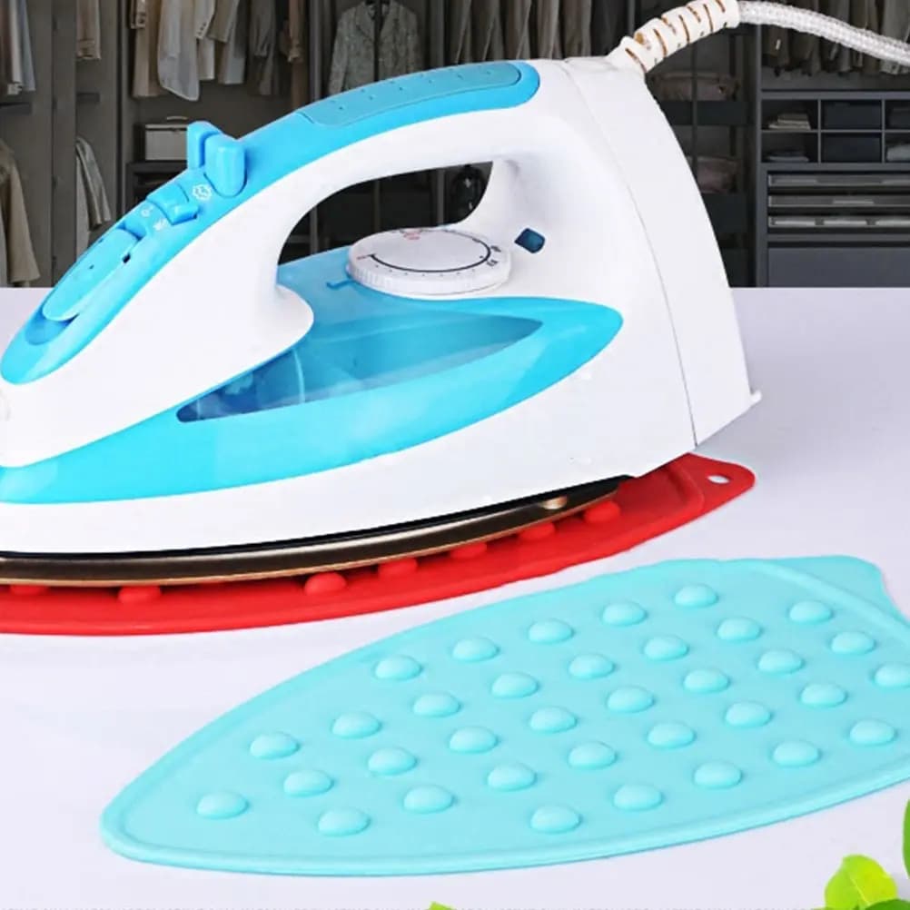 2Pcs Silicone Ironing Pad Insulation Board Iron Hot Protection Rest Mat Hanging Hole Non-Slip Heat Resistant Mat Table Protector