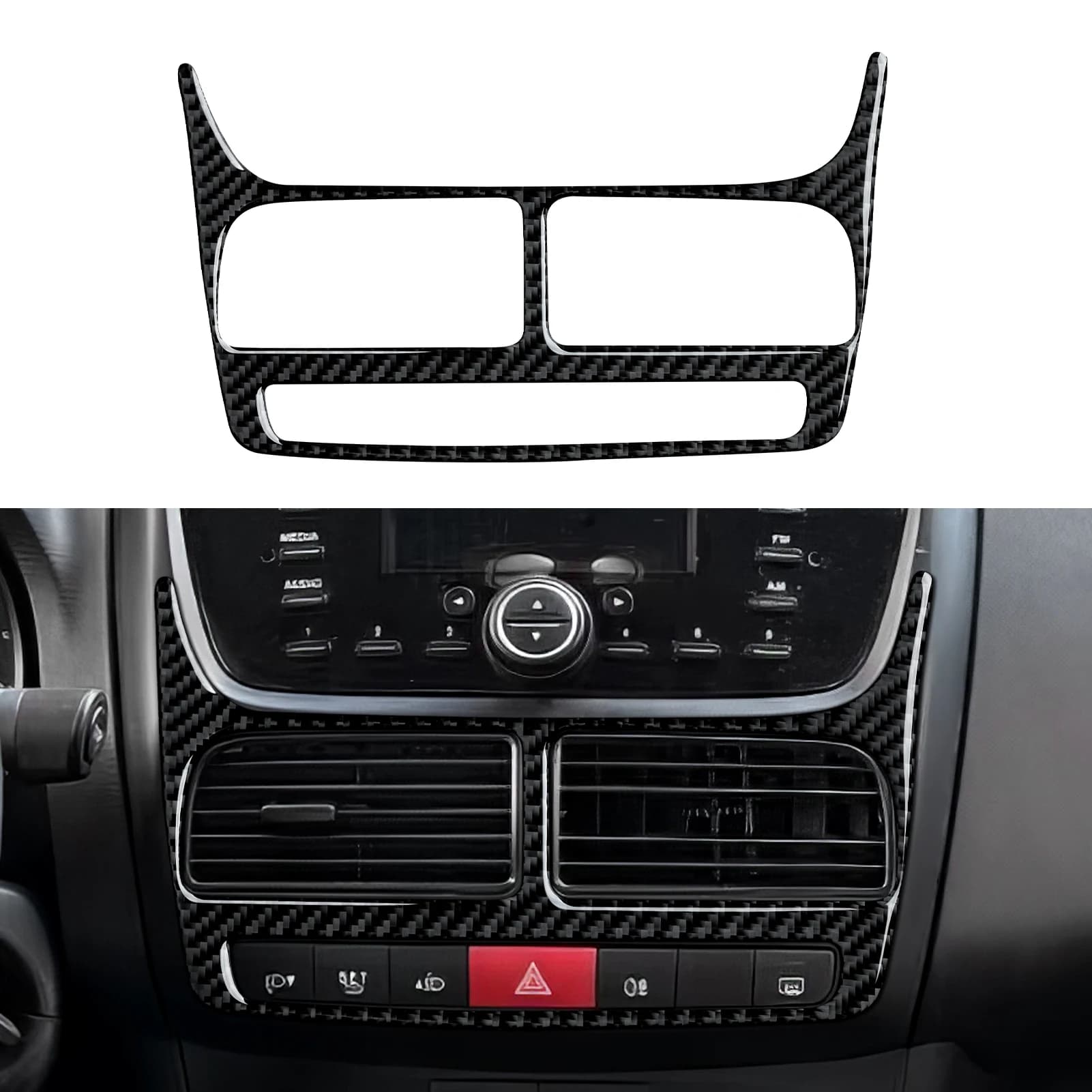 Adesivo per interni in fibra di carbonio. Pannello delle bocchette d'aria della console centrale dell'auto. Per Opel Combo D. Fiat Pratico. Vauxhall Combo. Ram 1000 Trim