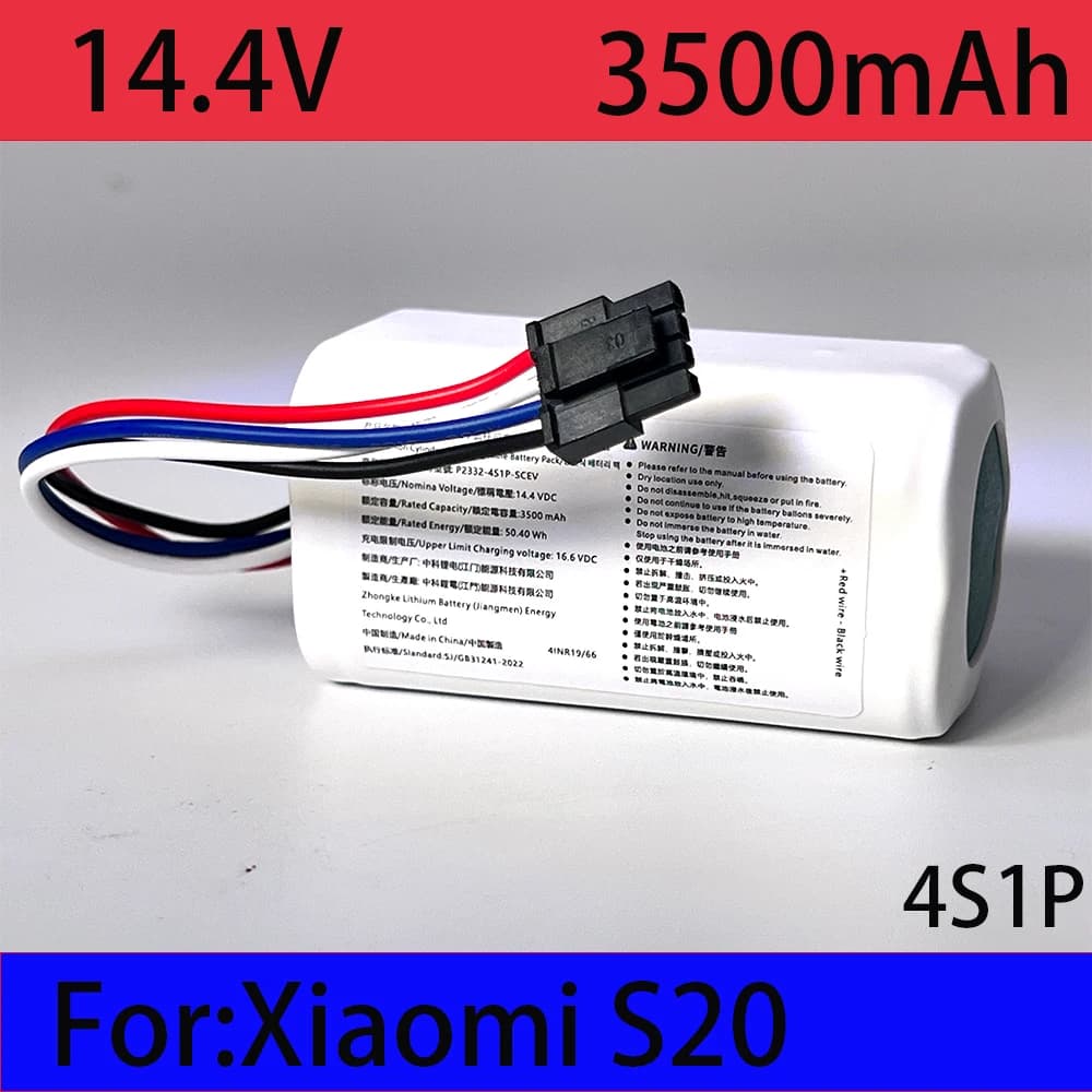 Batteria originale nuova al 100% da 14,4 V 3500 MAH utilizzata per l'aspirapolvere robot Xiaomi S20 di componenti