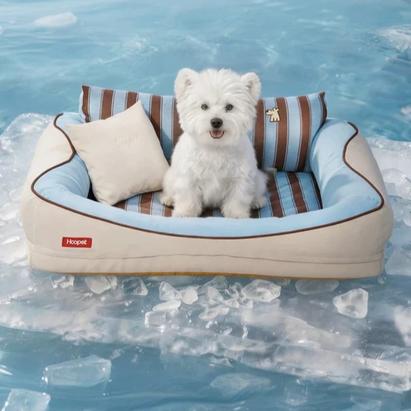 Square Cooling Dog Mat, Breathable Summer Pet Bed for Cats & Small Dogs, Removable Washable Cushion for Indoor Use